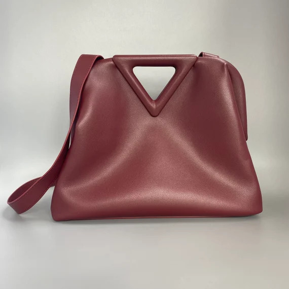 Medium Smooth Leather Top Handle Bag With Shoulder Strap | Etsy | Etsy (US)