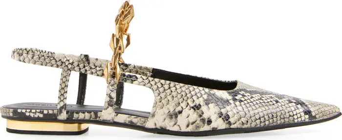 Olympia Snakeskin Embossed Slingback Flat (Women) | Nordstrom