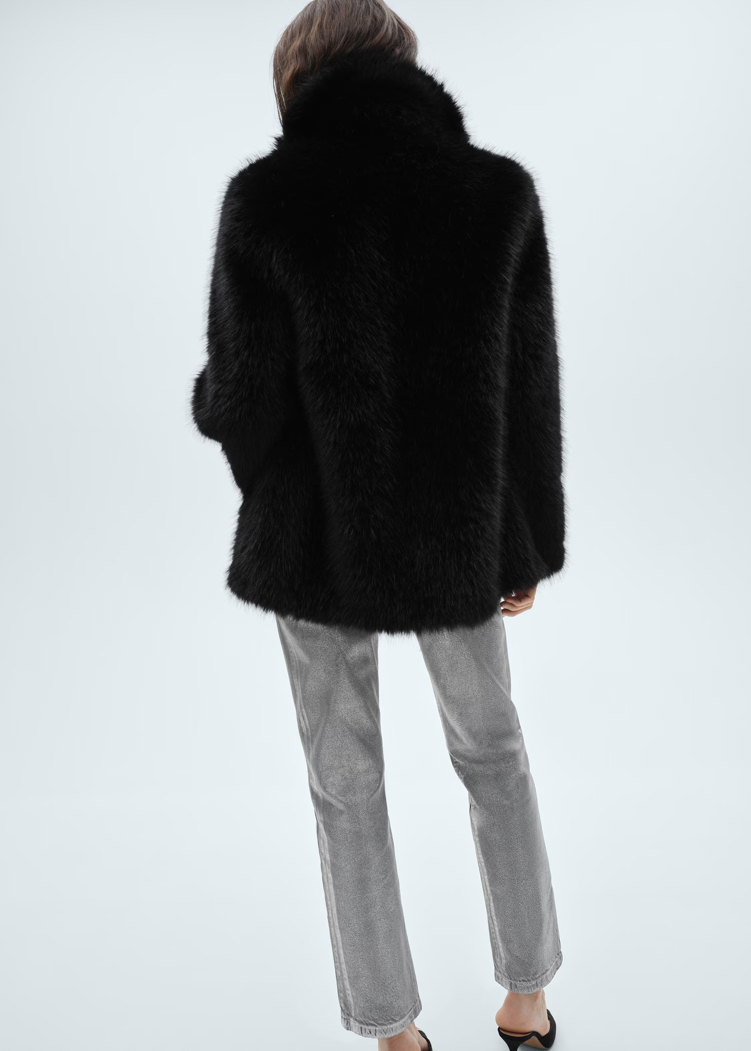 Coat with fur-effect lapels - Women | MANGO USA | Mango (US/MX/AU)