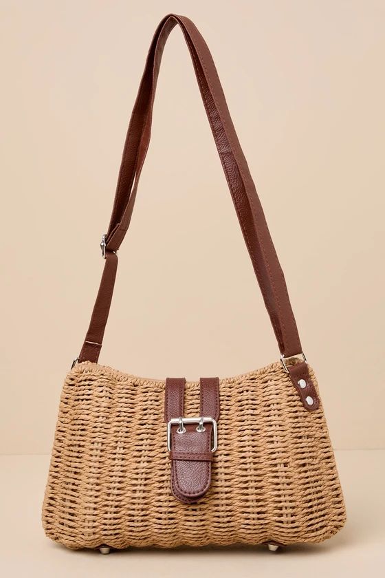 Tuscany Tan Woven Buckle Crossbody Bag | Lulus