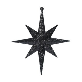 Vickerman 8 in. BLACK Glitter Star Christmas Ornament | Michaels Stores
