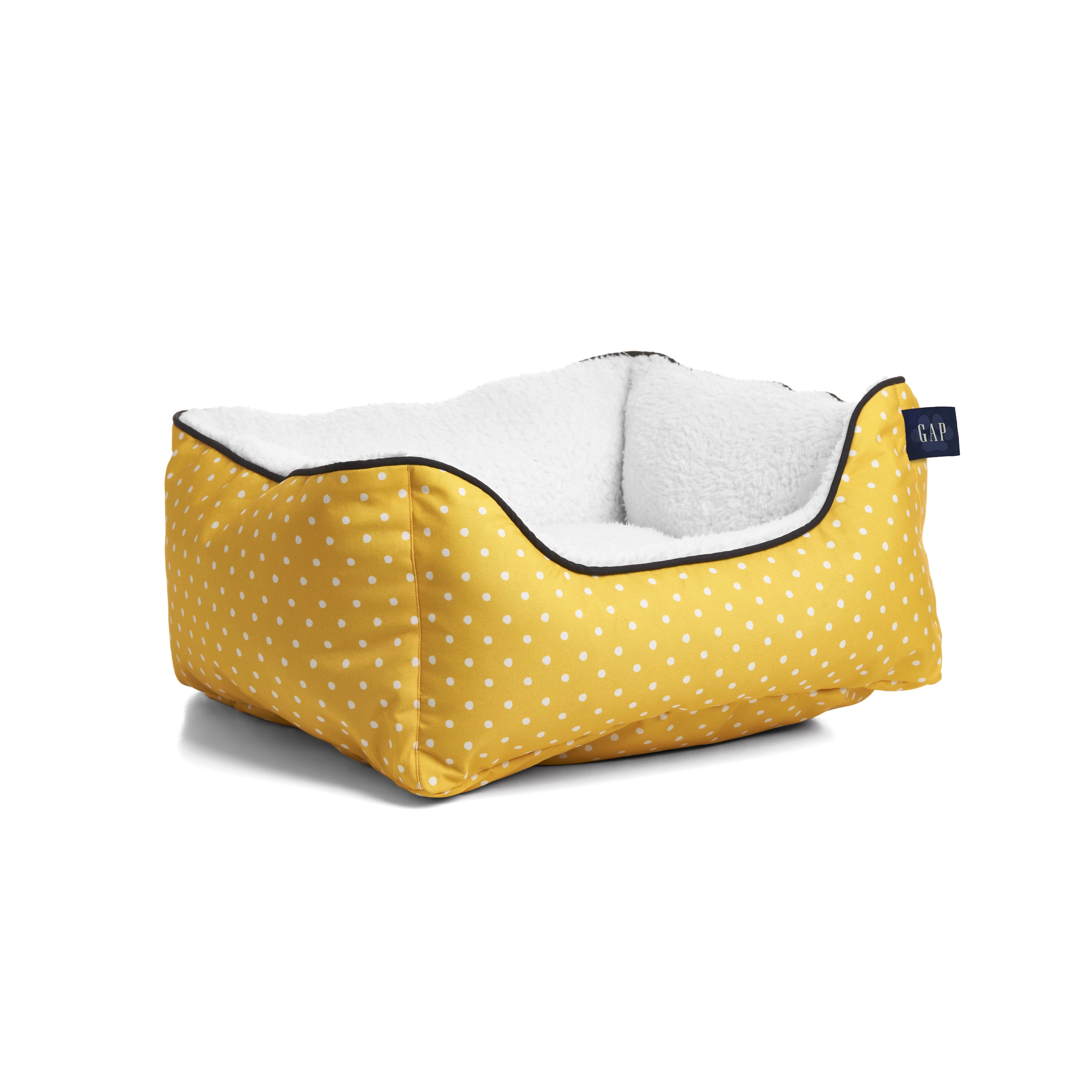 Gap Painted Dot Cuddler Pet Bed, Recycled Polyester Cover with Sherpa inner, Small 20"x18", Yello... | Walmart (US)