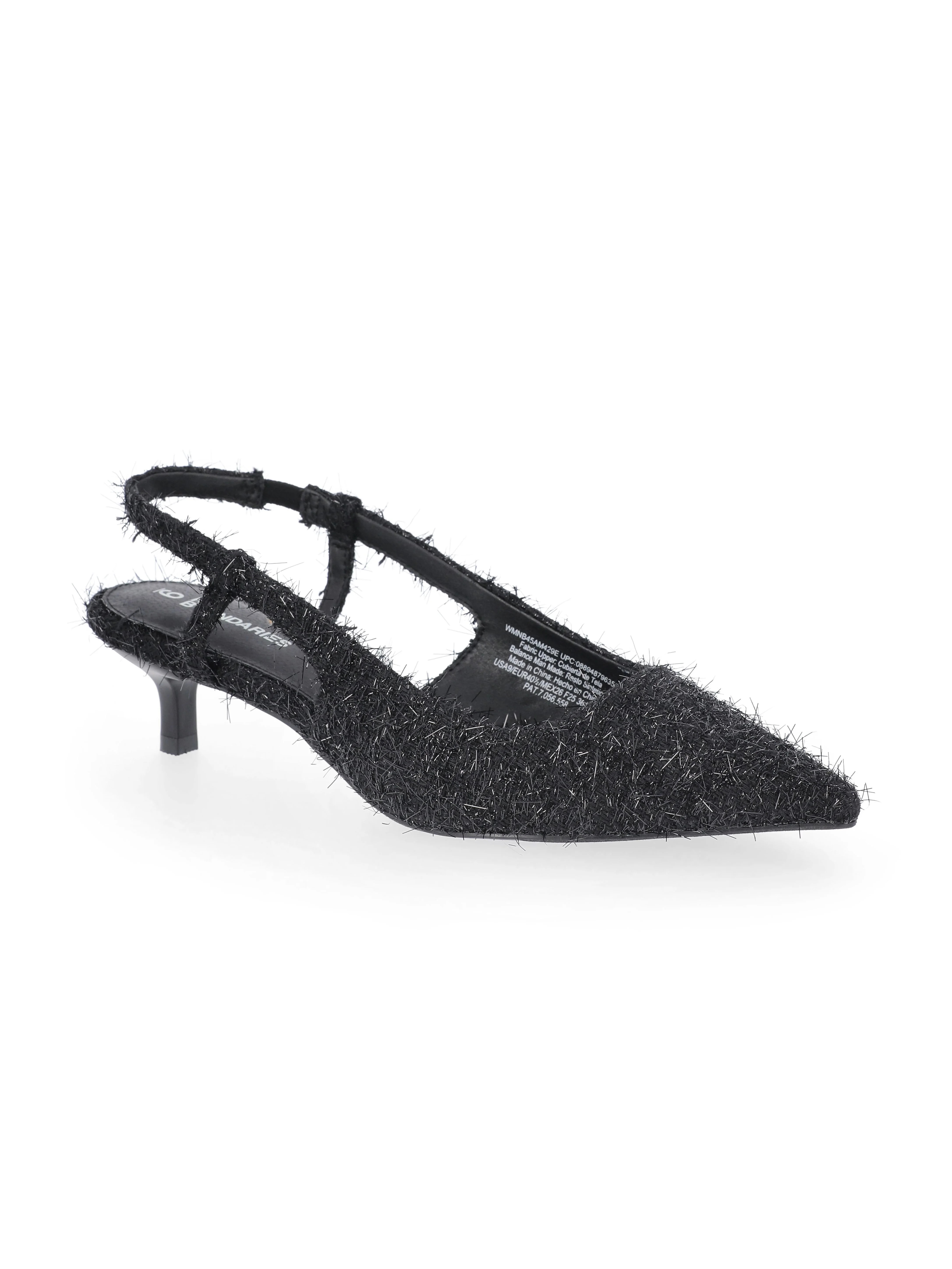 No Boundaries Faux Leather Slingback Kitten Heels, Women's | Walmart (US)