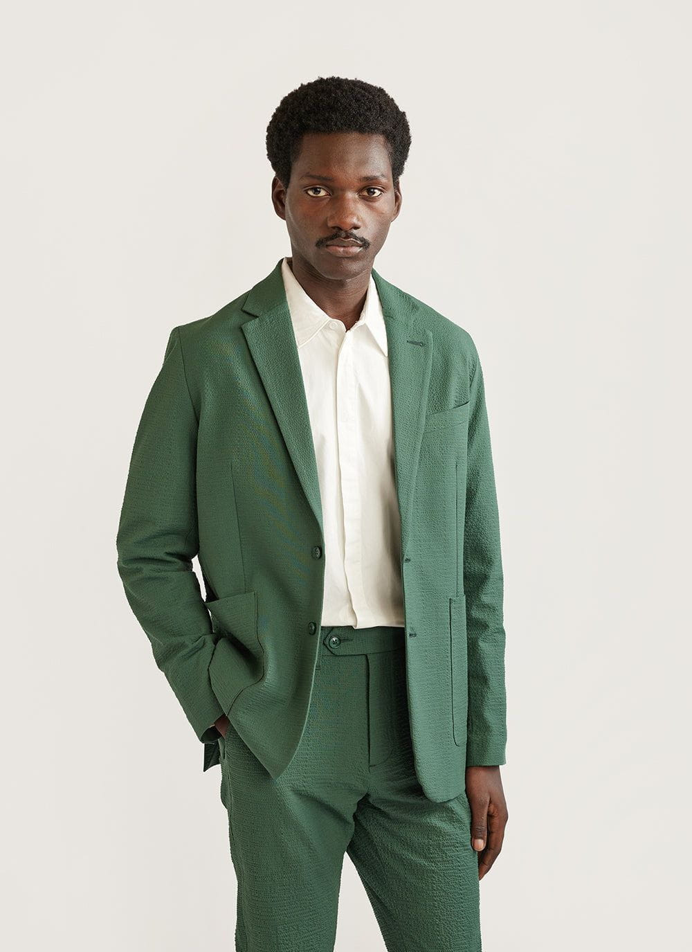 Tailored Blazer | Seersucker | Forest | Percival Menswear