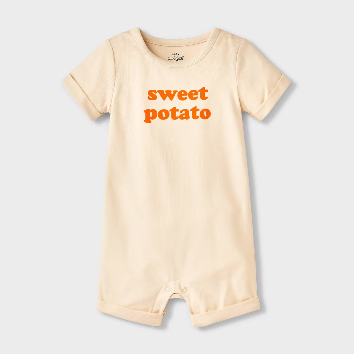 Baby Sweet Potato Short Sleeve Romper - Cat & Jack™ Cream | Target