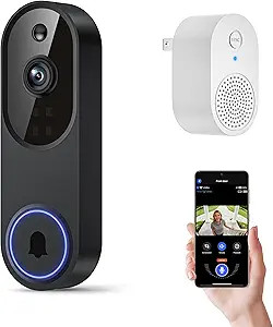 Orbitell 1080p Wireless Wi-Fi Video Doorbell Camera with Two Way Audio, Night Vision, Cloud Stora... | Amazon (US)