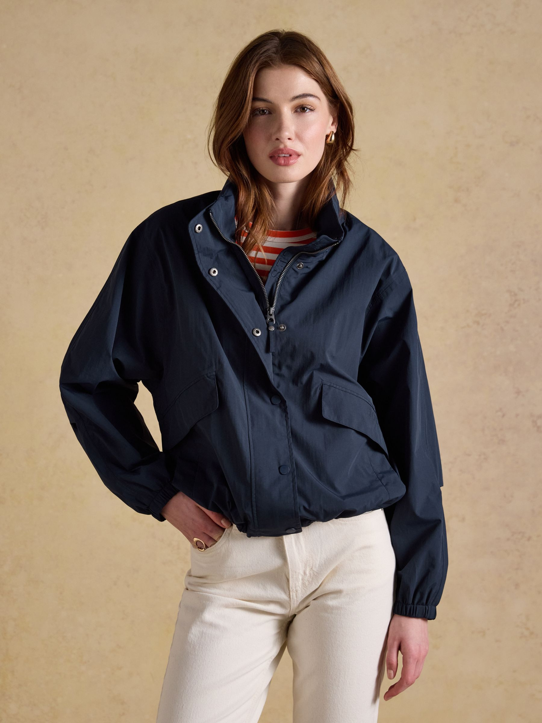 Hove Navy Waterproof Windbreaker Jacket | Joules | Joules