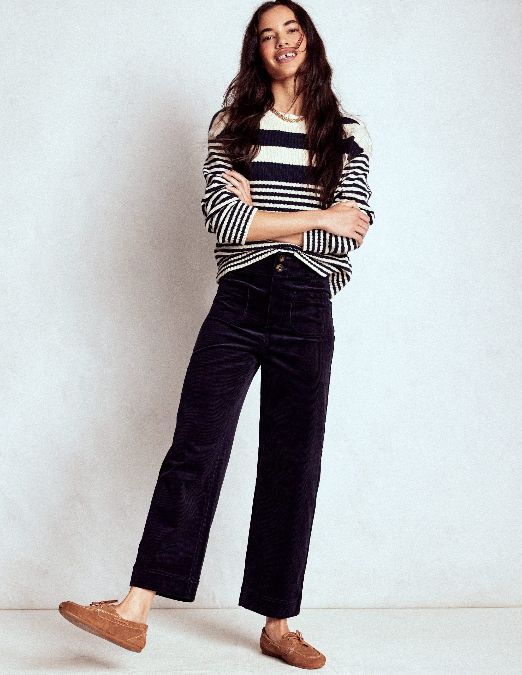 Primrose Cord Pants-Navy | Boden (US)