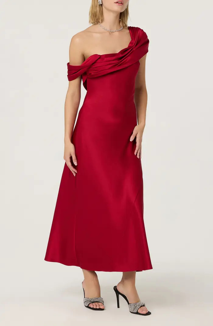 Alyssa Off the Shoulder Satin Gown | Nordstrom
