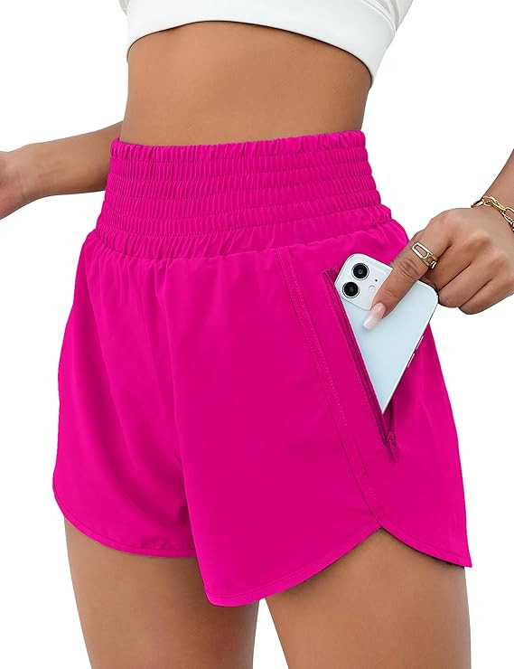 BMJL Women's Athletic Shorts High Waisted Running Short Pocket 2.5" Sporty Shorts Gym Workout Sho... | Amazon (US)