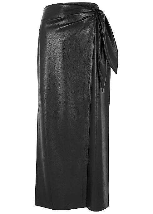 Amas black faux leather midi skirt | Harvey Nichols US