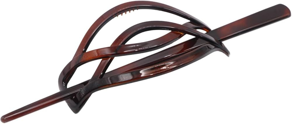 Parcelona French Twist Tortoise Shell Brown Chignon Ponytail Holder Hair Slider Pin Thru Hair Bar... | Amazon (US)