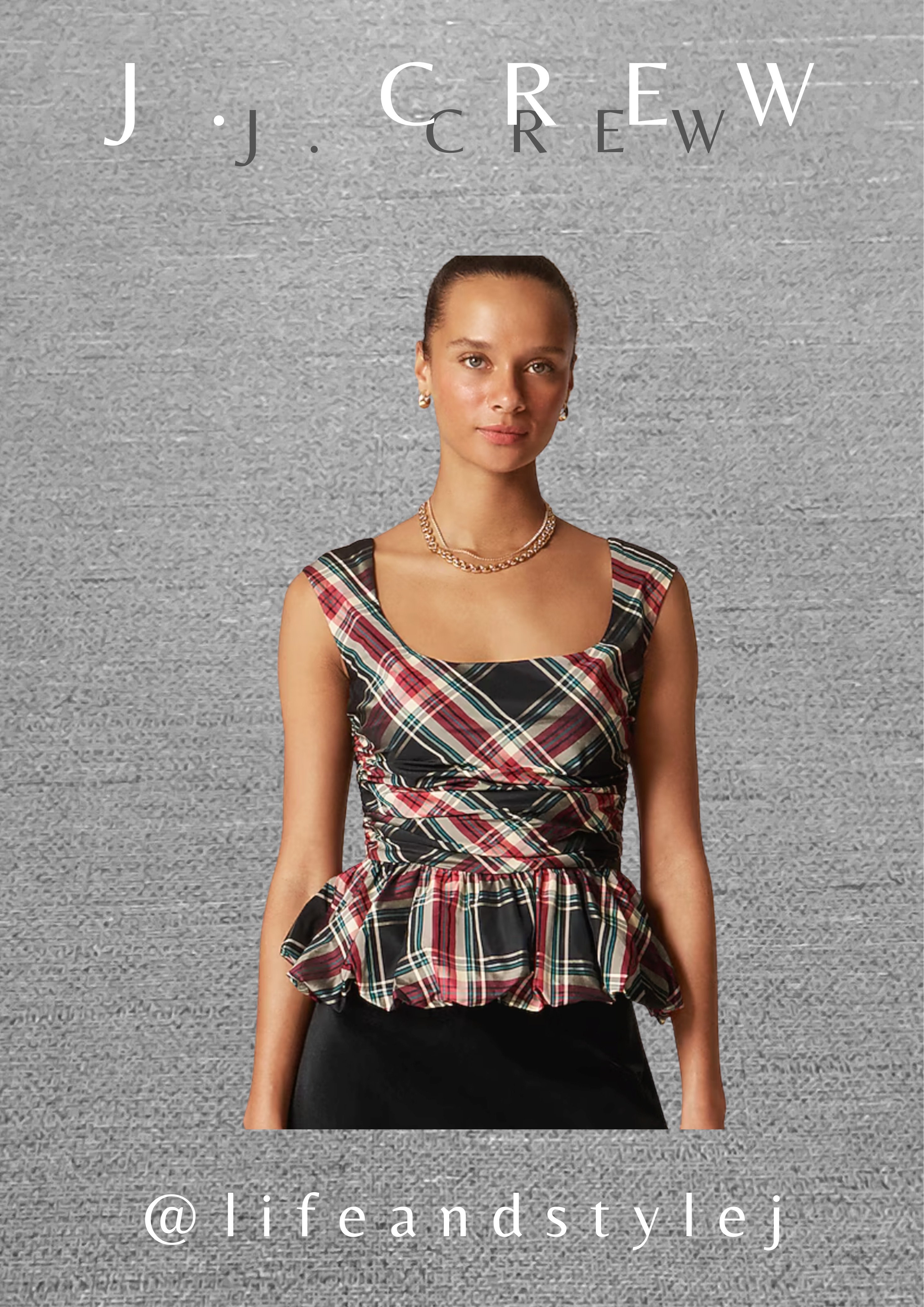 The J.Crew scoopneck bubble hem tank top in tartan is a festive holiday shop edit piece that brings classic charm to midlife ageless fashion. Style it with tailored black trousers, a sleek blazer, and simple gold accents for a polished look that feels modern, confident, and season ready. #MidlifeFashion #AgelessStyle #HolidayEdit #JCrewStyle #TartanTrend  

 #LTKHoliday #LTKSeasonal #LTKFindsUnder100