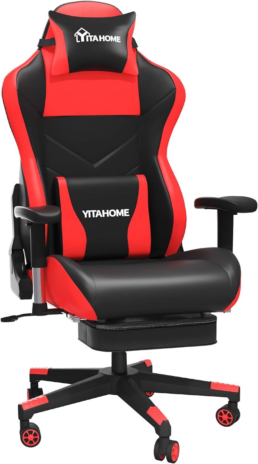 YITAHOME Massage Gaming Chair with Footrest Big and Tall 380lbs Heavy Duty Ergonomic Video Game C... | Amazon (US)