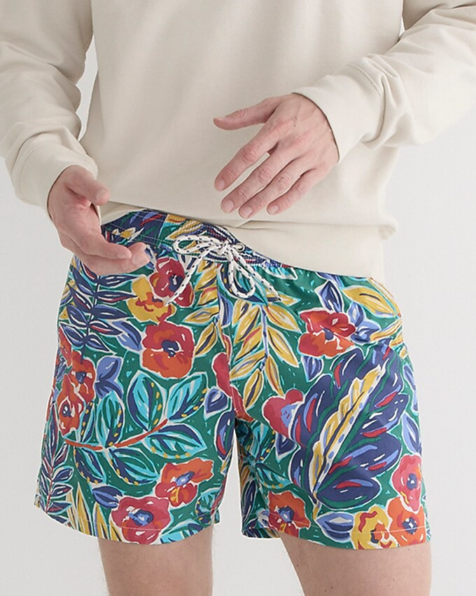 6'' stretch swim trunk in floral print with ECONYL® nylon | J. Crew US
