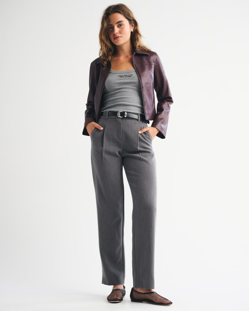 A&F Quinn Tailored Straight Pant | Abercrombie & Fitch (US)