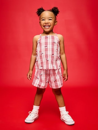 Old Navy x Disney Minnie Mouse Sleeveless Plaid Top & Shorts Set for Toddler Girls | Old Navy (US)