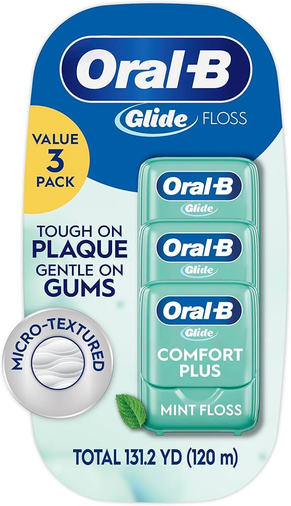 Oral-B Glide Pro-Health Comfort Plus Floss, Mint, 3 Ct | Amazon (US)