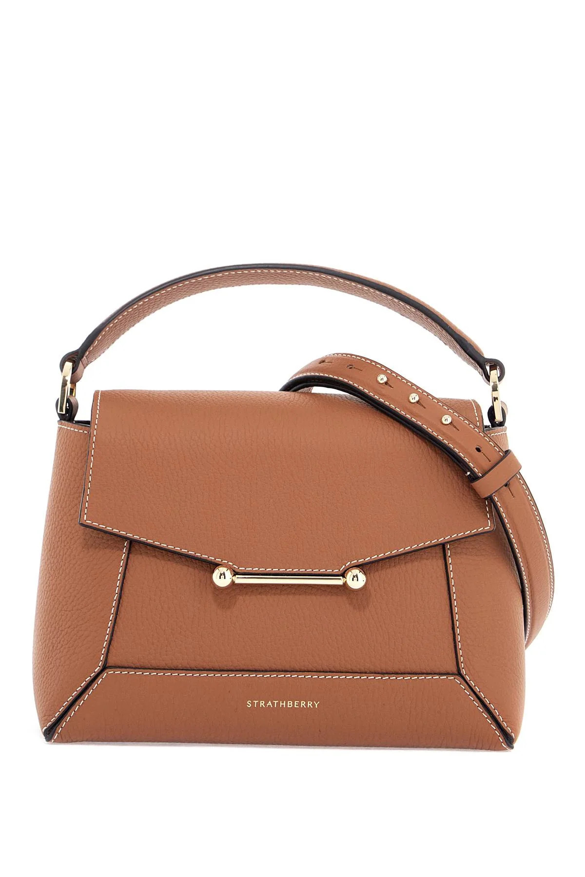 Strathberry Women's Calf Leather Handbag With Mosaic Design And Shoulder Strap | Shop Simon