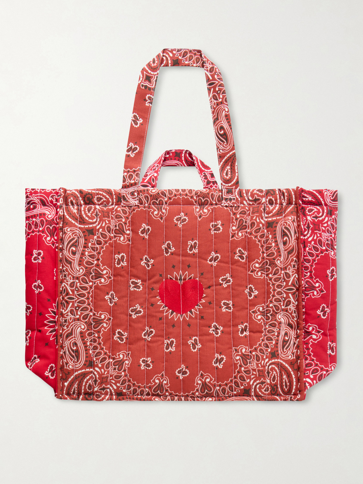 CALL IT BY YOUR NAME - Maxi Cabas Coeur Quilted Printed Tote - Red | NET-A-PORTER (US)