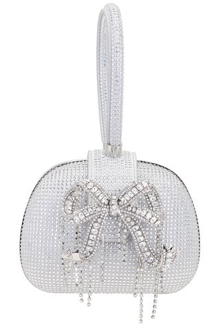 self-portrait Rhinestone Top Handle Clutch Bag in Silver from Revolve.com | Revolve Clothing (Global)