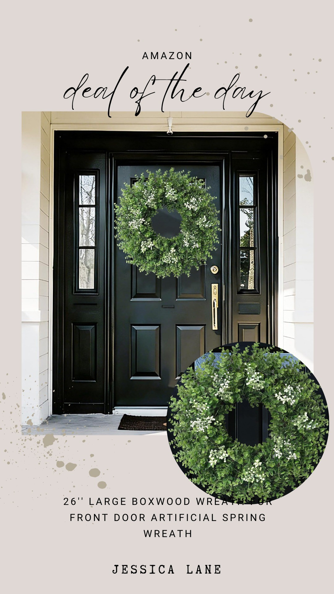 This 26 inch large boxwood wreath is the perfect way to refresh your front door for spring. It features a realistic look that adds instant curb appeal to your home.#homedecor #springdecor #frontdoor #amazonfinds

#LTKSeasonal #LTKSaleAlert #LTKHome