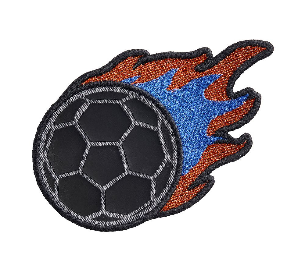 Flaming Soccer Iron-On Patch | Pottery Barn Kids