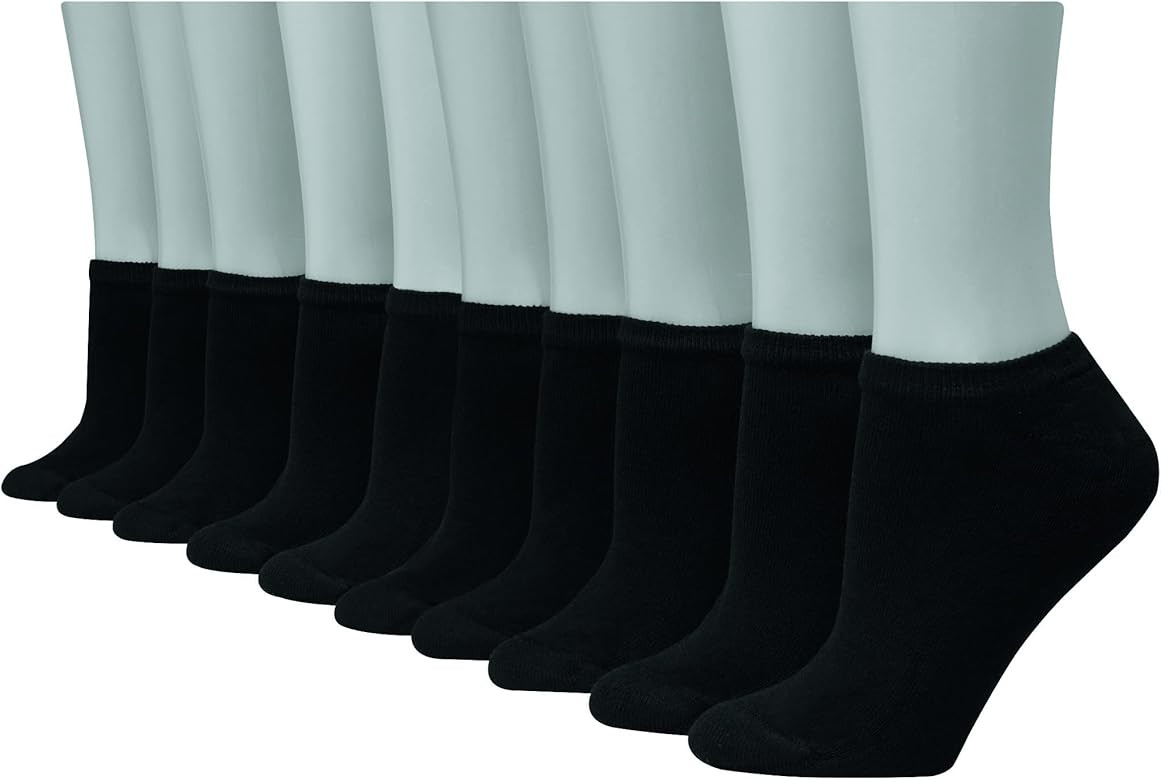Hanes Women's Value, No Show Soft Moisture-wicking Socks, Available in 10 and 14-packs | Amazon (US)