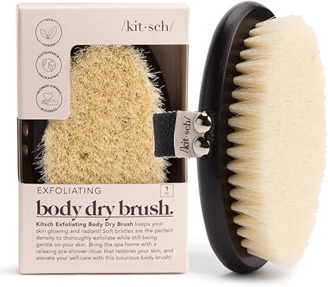 Kitsch Dry Brushing Body Brush & Exfoliating Body Scrubber, Lymphatic Drainage Massager with Soft... | Amazon (US)