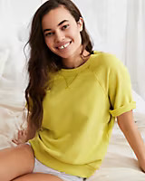 Aerie Short Sleeve Sweatshirt , Loca Verde | American Eagle Outfitters (US & CA)