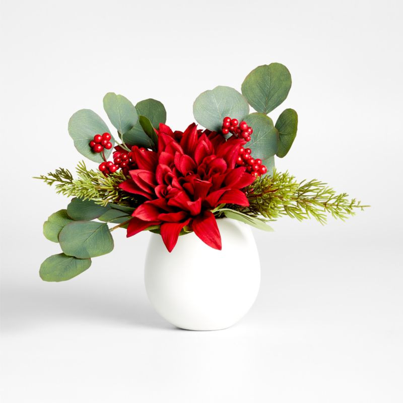 Red Dahlia & Greenery Arrangement + Reviews | Crate and Barrel | Crate & Barrel