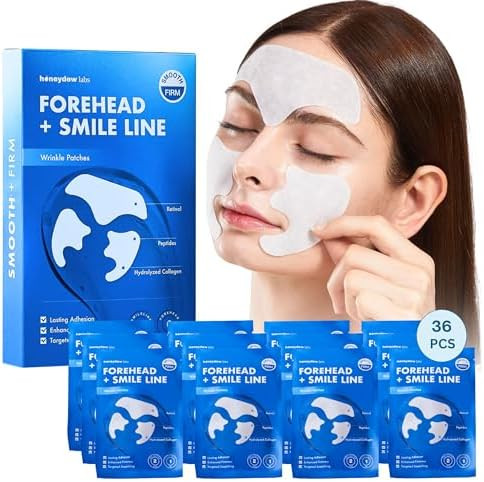 Wrinkle Patches for Forehead and Smile Line Patches 36 PCS with Hyaluronic Acid, Collagen, Peptid... | Amazon (US)