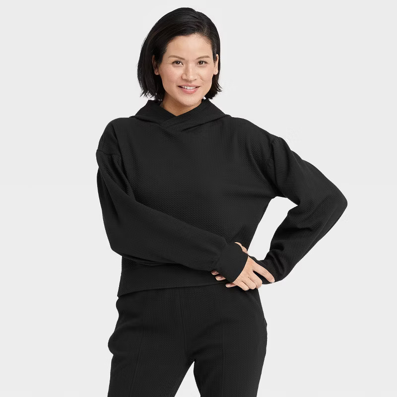 Women's Textured Cropped Hoodie - All in Motion™ | Target