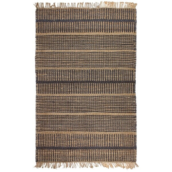 Fab Habitat Indo Glacier Hand-woven Charcoal Natural Jute Area Rug - 4' x 6' | Bed Bath & Beyond