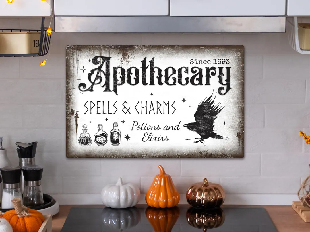 Apothecary Sign, Halloween Sign, Halloween Decor, Spooky Decor, Witchy Decor, Kitchen Wall Art, S... | Etsy (US)