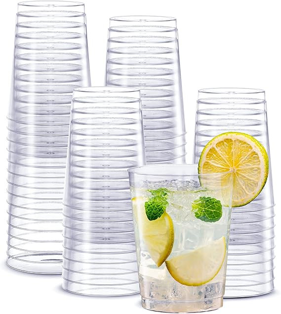 Comfy Package Clear Hard Plastic Cups / Tumblers [10 oz. - 200 Count] Small Disposable Party Cock... | Amazon (US)