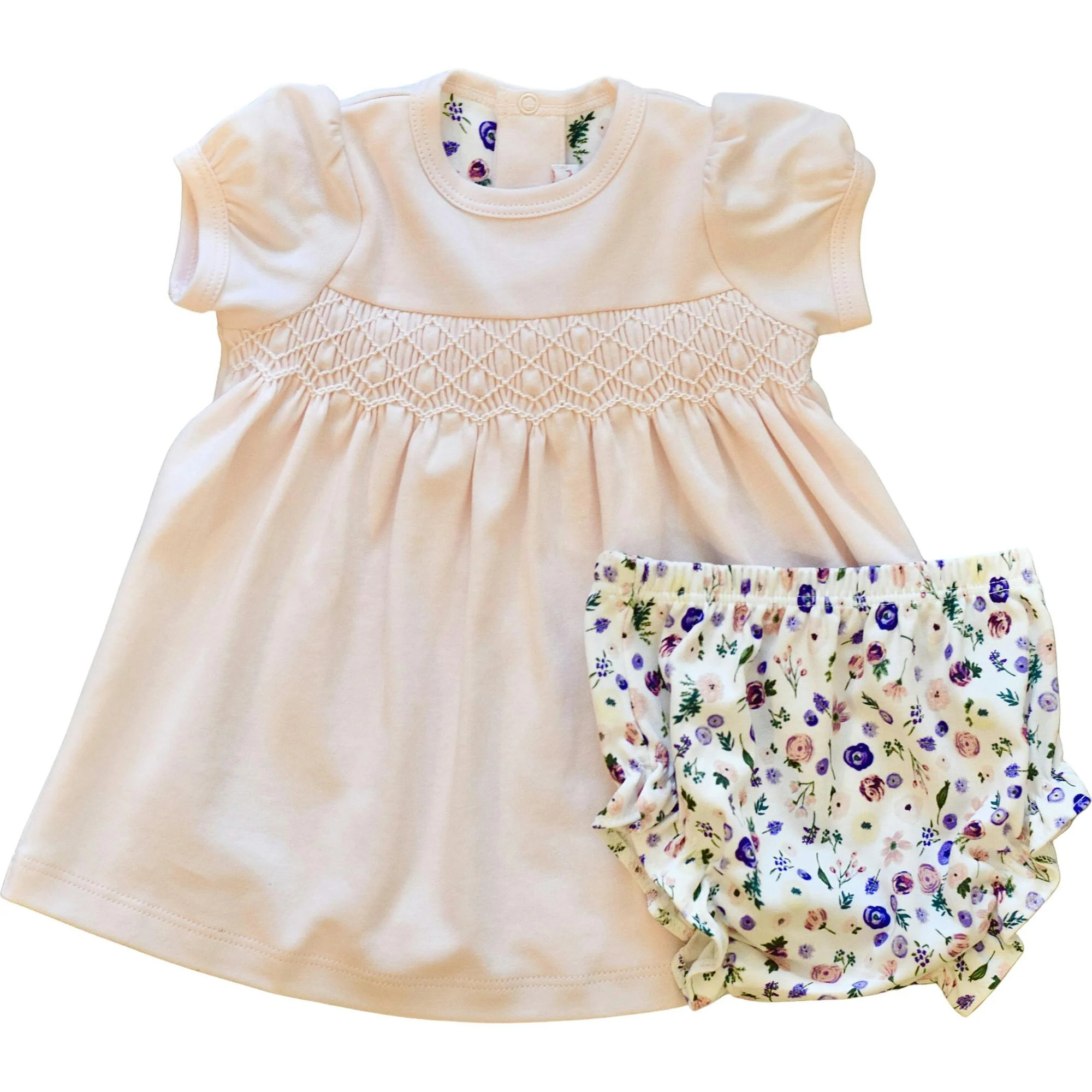 Clementine Peach Floral Smocked Dress | Maisonette