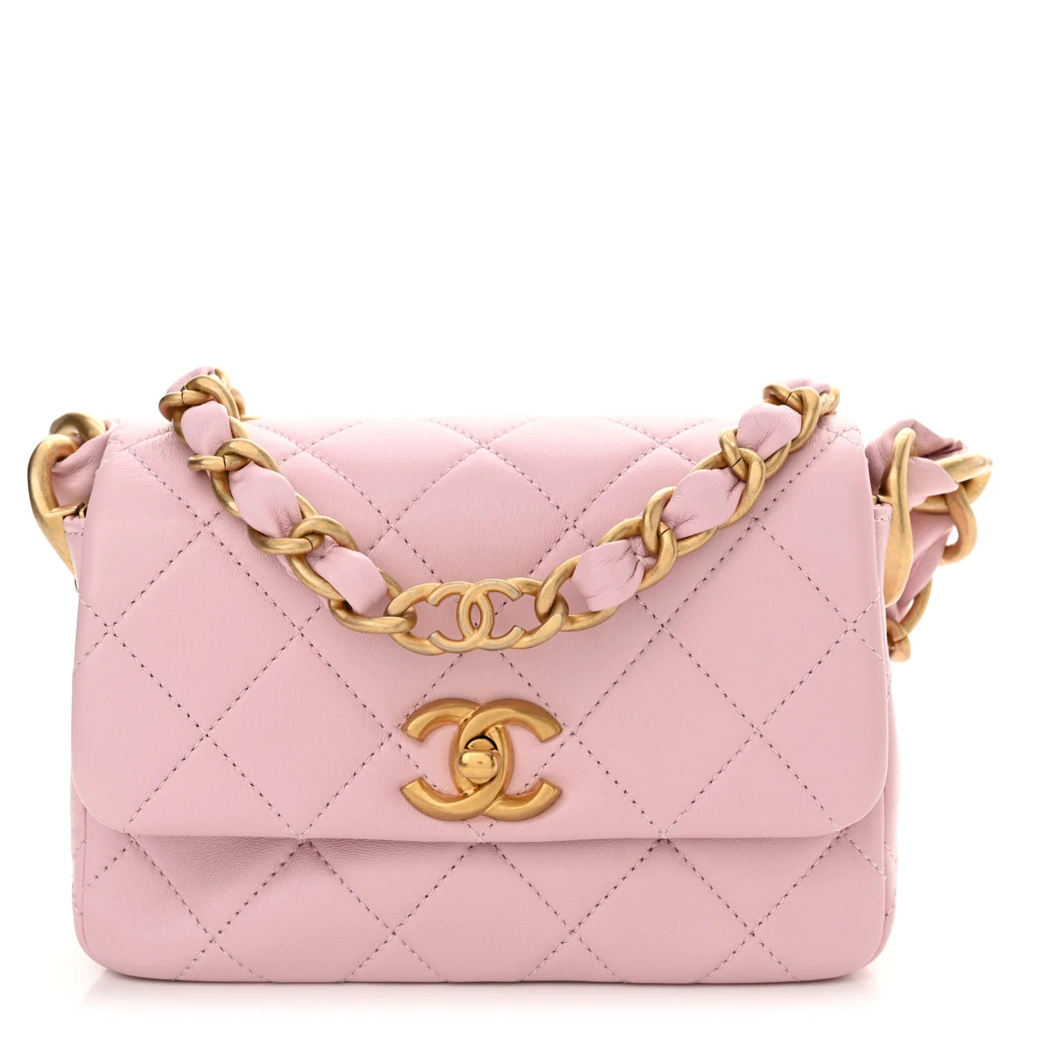Lambskin Quilted Mini Flap Light Pink | FASHIONPHILE (US)