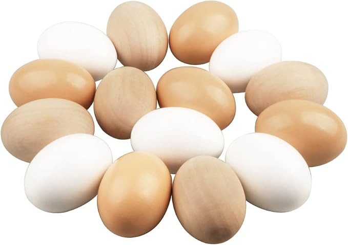 15PCS Easter Wooden Eggs Fake Easter Eggs Life-Size Red、White and Red Wooden Eggs for Hand Pain... | Amazon (US)