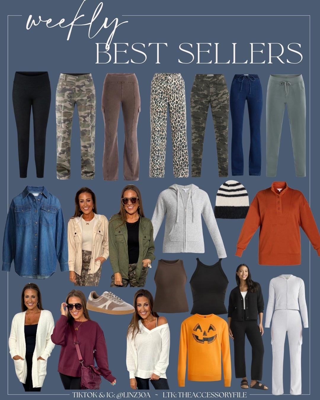This past week’s best sellers! 

Fall outfit, fall fashion, viral fashion, camo pants, cargo pants, buttery soft black leggings, athleisurewear, athleisure, Halloween outfit, Halloween costume, Halloween sweatshirt, denim joggers, hoodie, shacket, cardigan, sweater set 

#LTKShoeCrush #LTKFindsUnder50 #LTKSeasonal