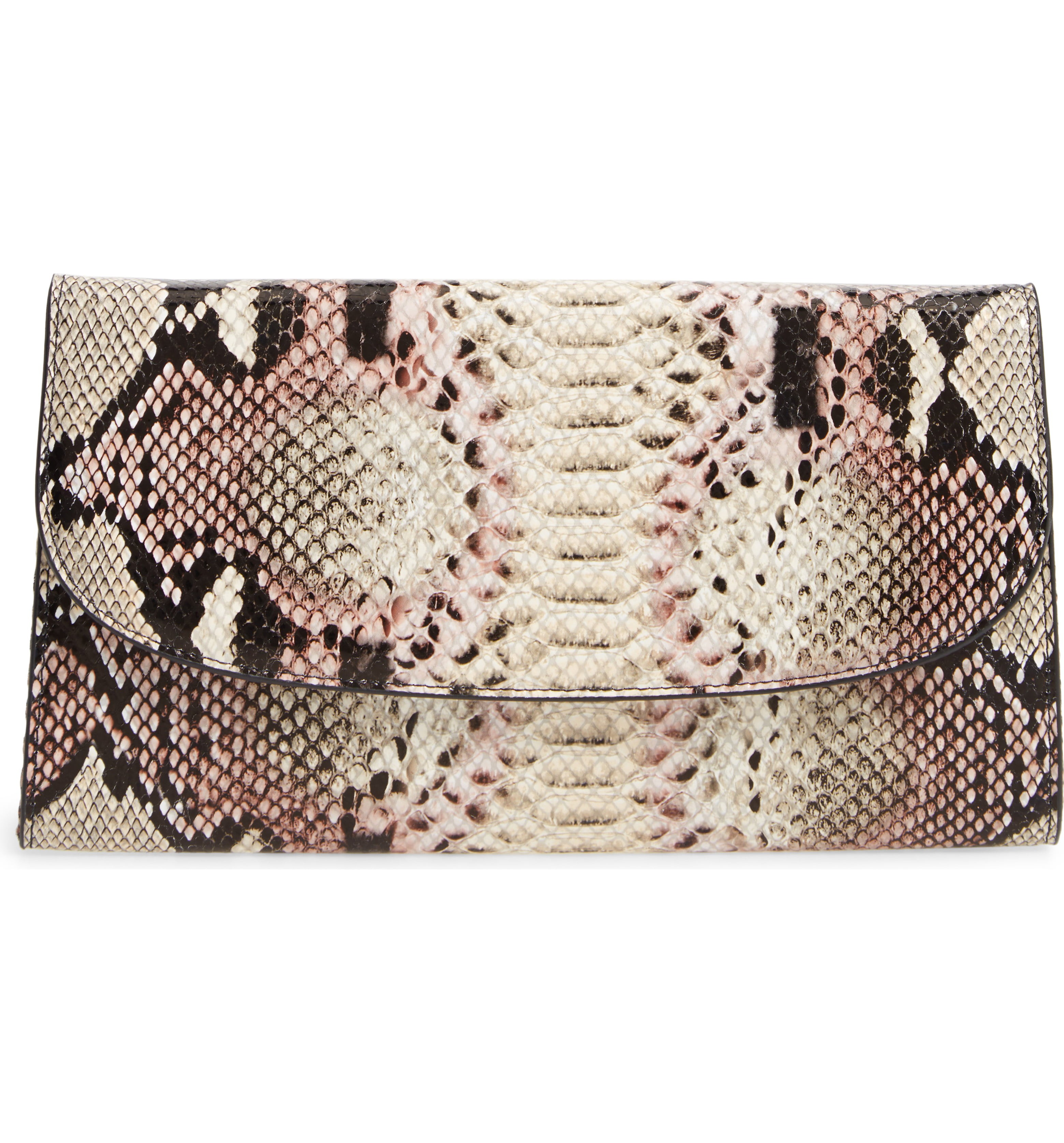 Snakeskin Embossed Leather Clutch | Nordstrom