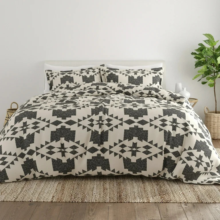 Noble Linens Gray Adobe Diamond Reversible 3-Piece Duvet Cover Set, King/Cal King - Walmart.com | Walmart (US)
