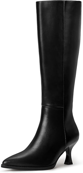 IDIFU Women's IN3 Knee High Tall Boots Pointed Toe Low Kitten Heel Long Fall Boot Side Zipper for... | Amazon (US)