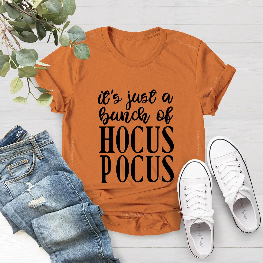 Halloween Shirt Fall Shirt It's Just A Bunch of Hocus - Etsy | Etsy (US)