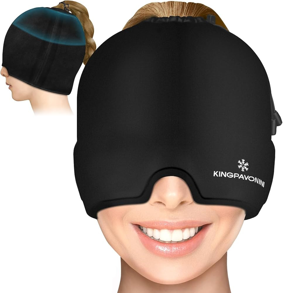Gel Ice Migraine Headache Relief Cap, Adjustable Headache Cap Migraine with Drawstring Fits All H... | Amazon (US)