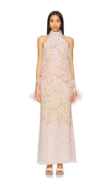 ELLIATT Tulsia Cape Maxi Dress in Pink Multi from Revolve.com | Revolve Clothing (Global)