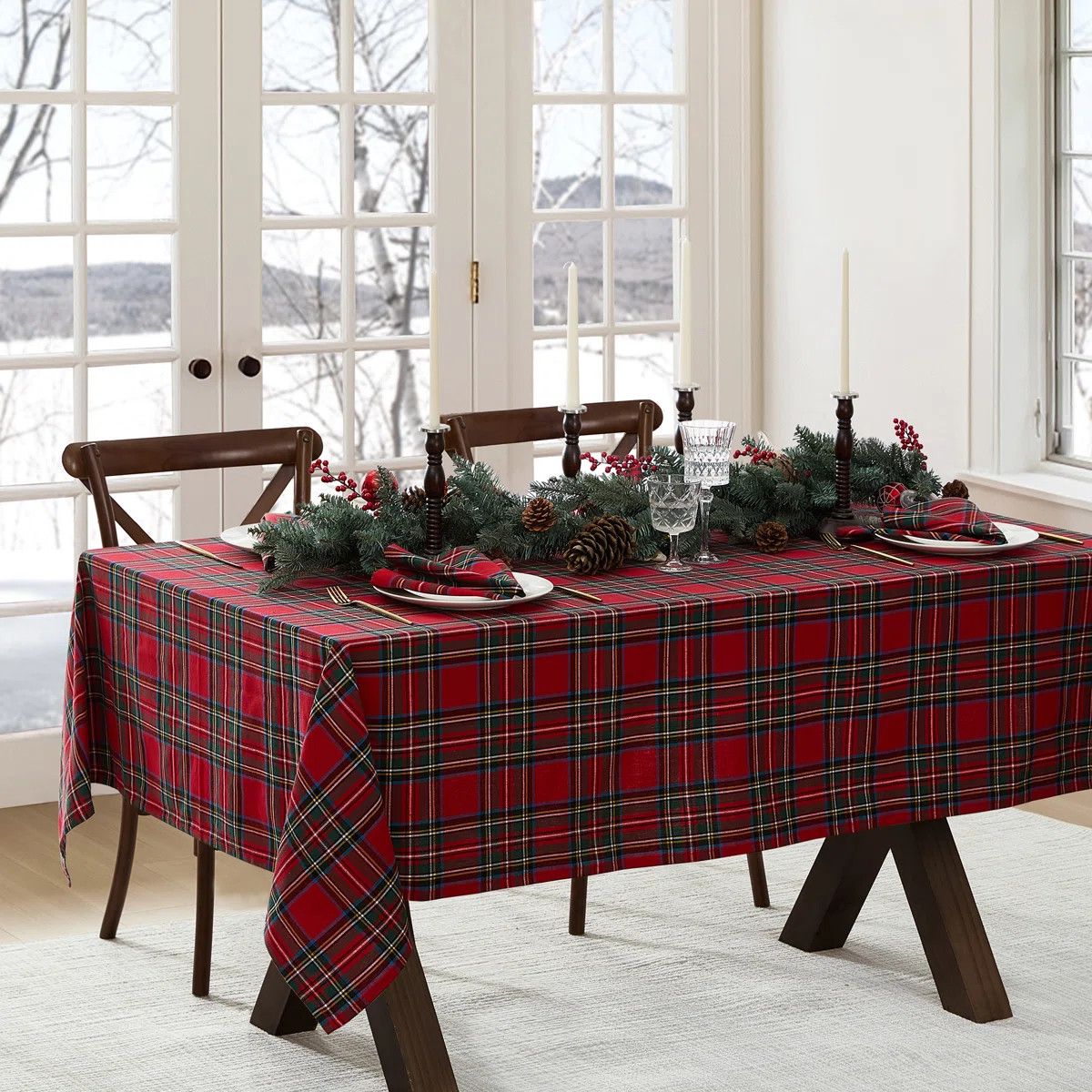 Kayleigha Holiday Plaid Christmas/Winter Cotton Tablecloth | Wayfair North America
