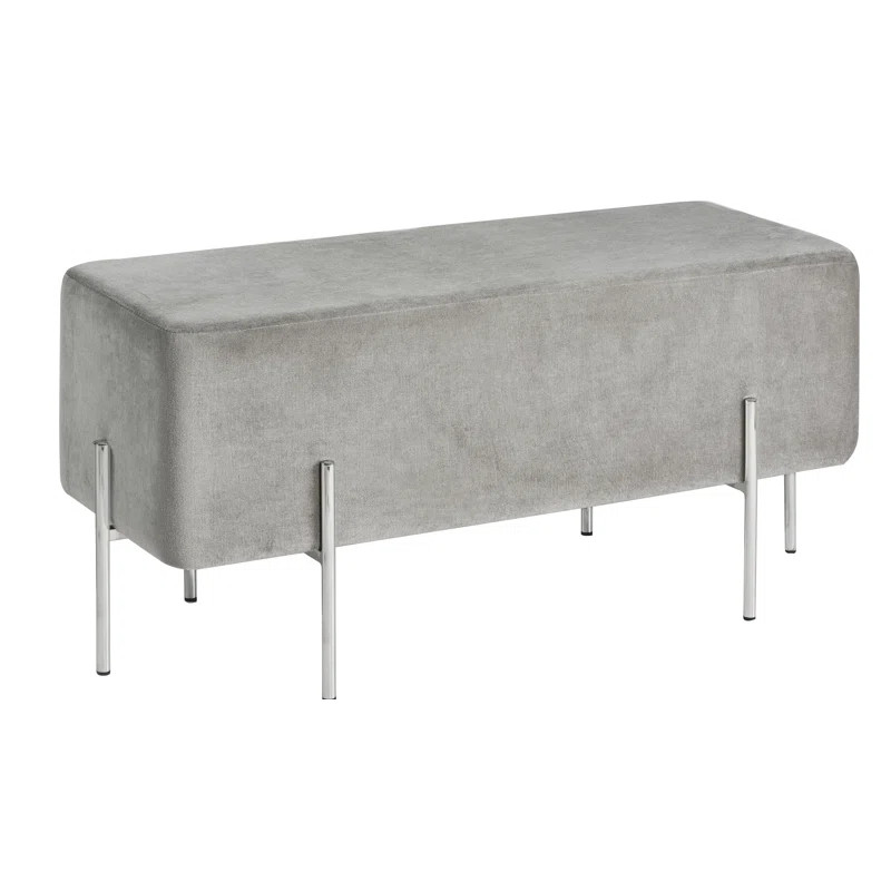 Marlon 39.4'' Wide Velvet Rectangle Standard Ottoman | Wayfair North America