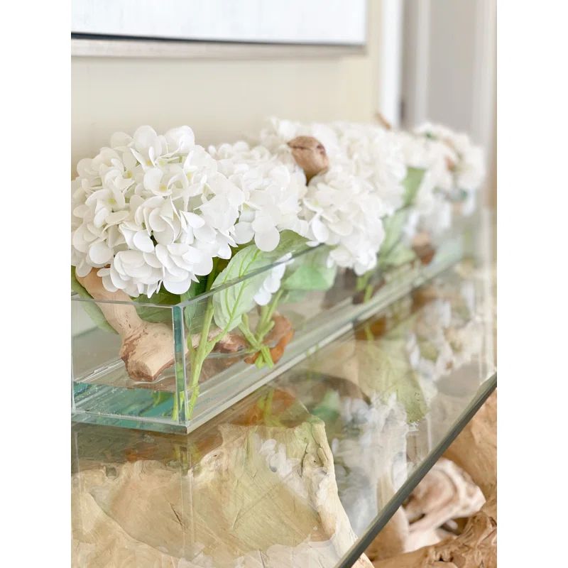 Casa Moderna Glass Plate Orchids Floral Arrangement in Planter | Wayfair North America