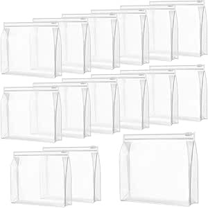 Yexiya Transparent Zipper Pouch, 15 Pieces, 3.5 x 13 cm, Compact Size, Portable Storage for Cosme... | Amazon (US)